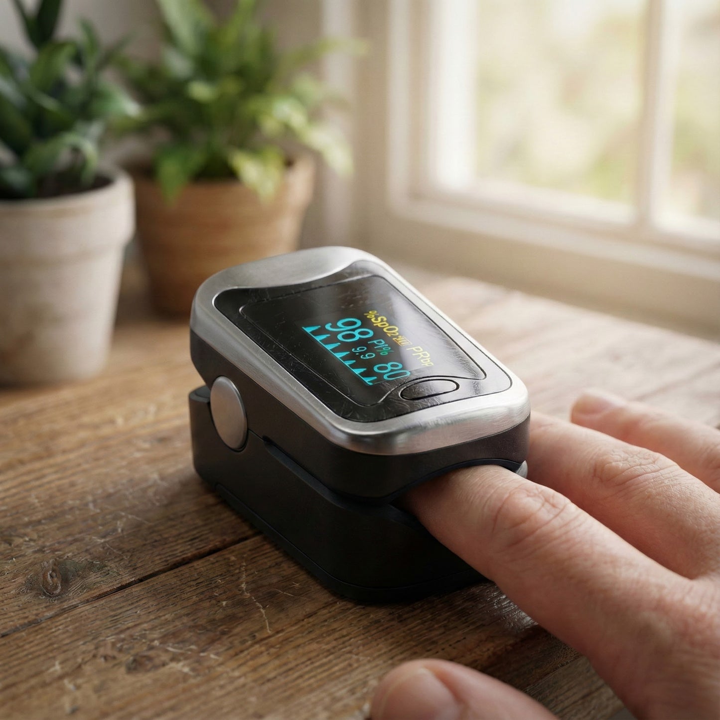 Oxímetro de Pulso – Monitor de Oxígeno y Ritmo Cardíaco